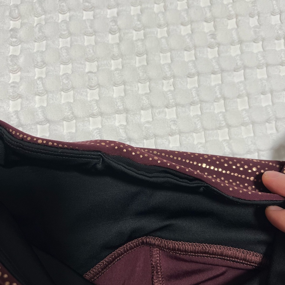 SPANX Booty Boost Active 7/8 Leggings in Metallic Mist Wine/Rose Gold - Picture 9 of 13